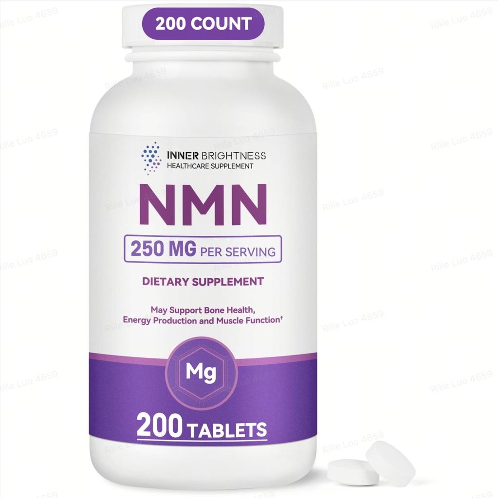 Inner Brightness NMN Supplement 500mg, 99.9% High Purity, Supports NAD+ Levels & Cellular Energy, 5-in-1 Formula with Resveratrol & Astaxanthin, Non-GMO, Gluten-Free, 200 Capsules