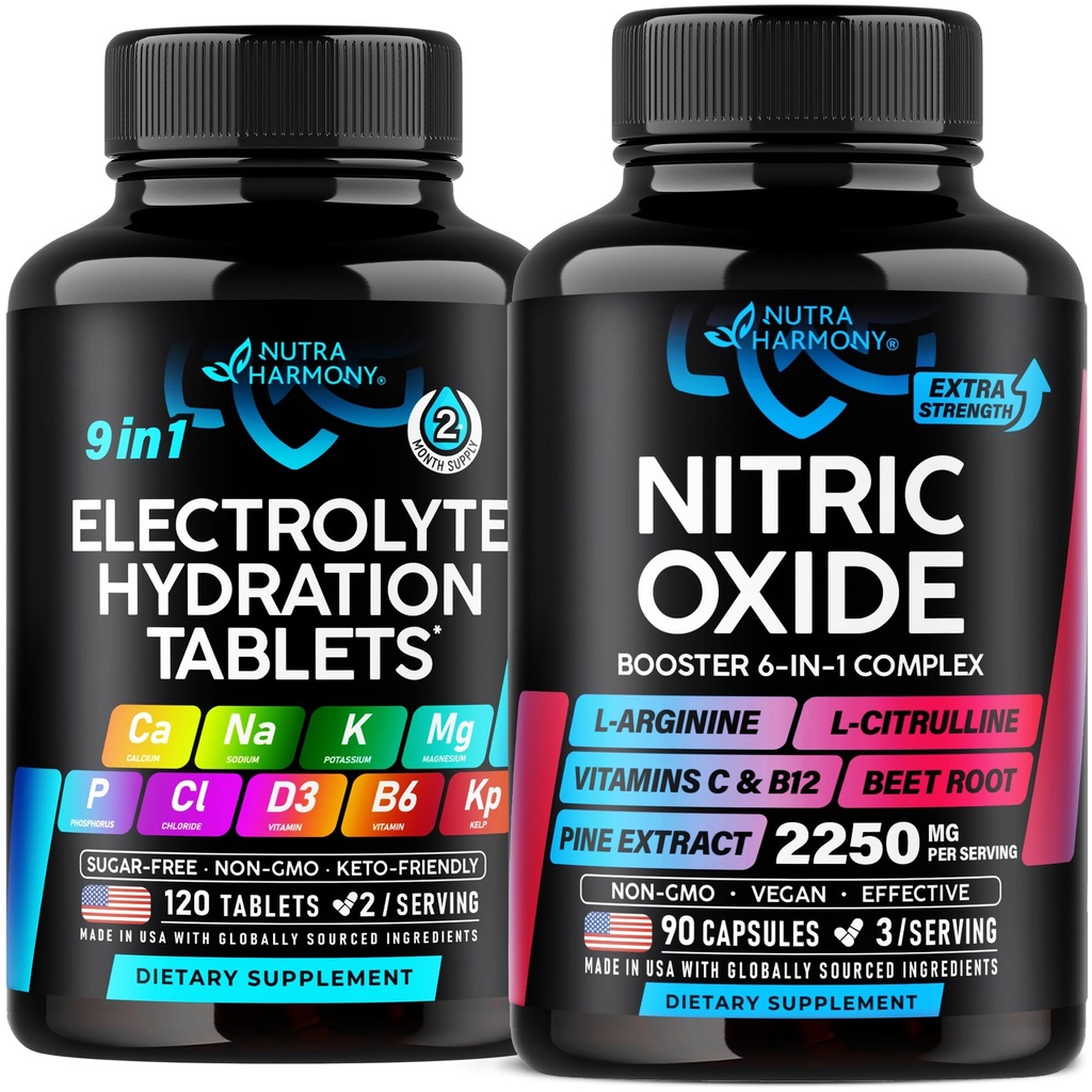 NUTRAHARMONY Electrolytes Tablets & Nitric Oxide Capsules