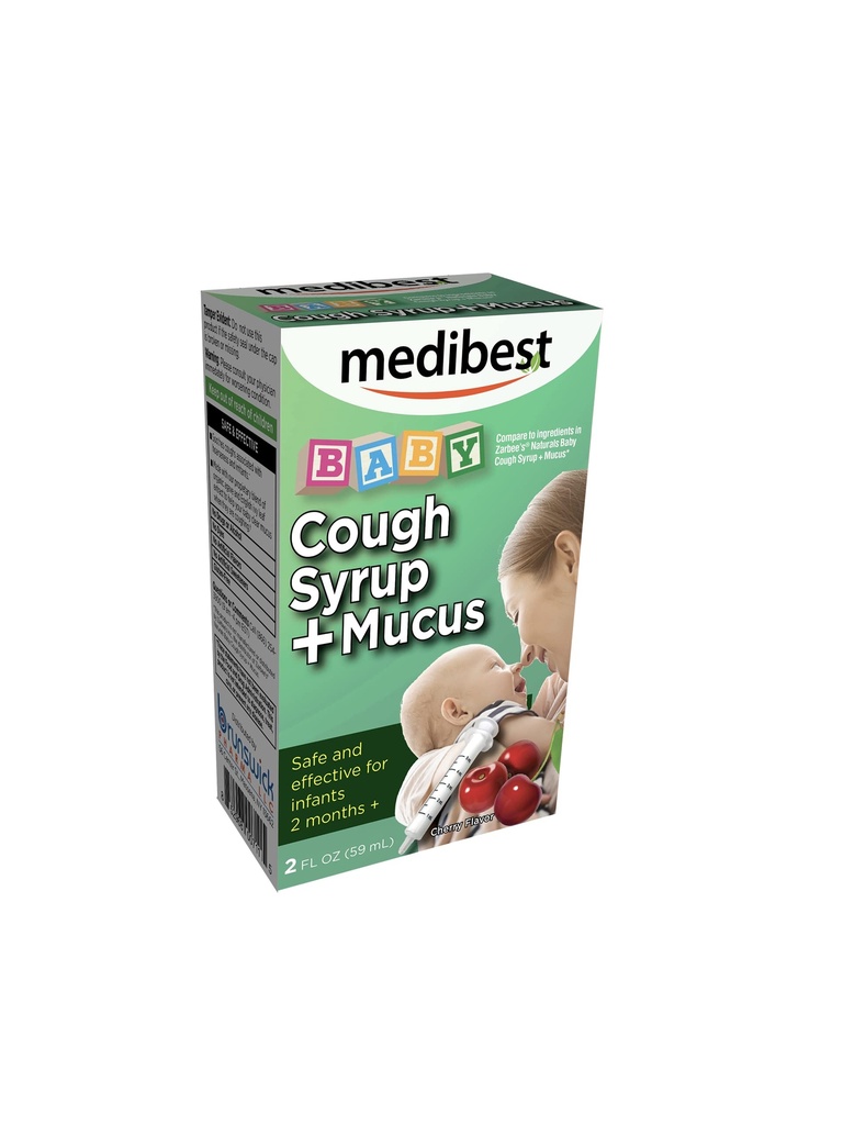 Cough & Mucus Natural Immunity Support Relieves Cough, Nasal, Chest Congestion, Organic Agave & Ivy Leaf, Cherry Flavored, 2 Months+