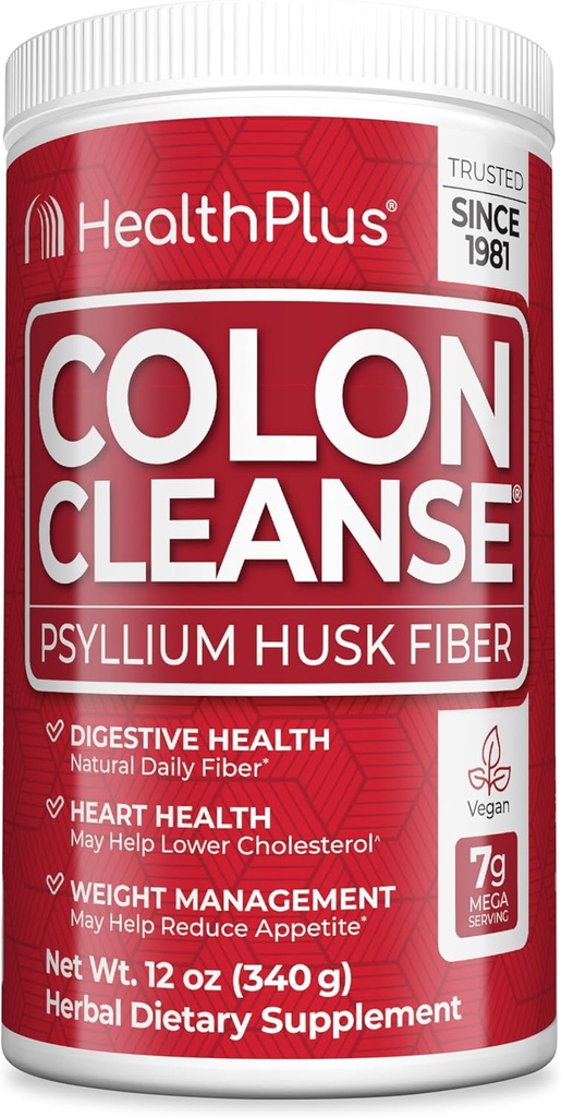 Υγεία Plus Cleanse Colon - Φυσικό καθημερινή σκόνη ινών - Χωρίς γλουτένη, Detox, καρδιά υγιή (12 ουγγιά, 48 εξυπηρετούν)