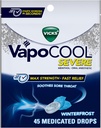 Vicks VapoCool Σοβαρές φαρμακευτικές σταγόνες λαρυγγικού λαρύγγι, Max δύναμη Μέντχολ, καταπραΰνει πόνο πονόλαιμο, χειμωνιάτικη γεύση, 45ct