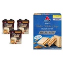 Atkins Café Caramel Protein Shake, 15g Protein, 3g Net Carb, 1g Sugar + Atkins Peanut Butter Protein Wafer Crisps, 10g Protein, 4g Net Carb, 1g Sugar, 5 Count