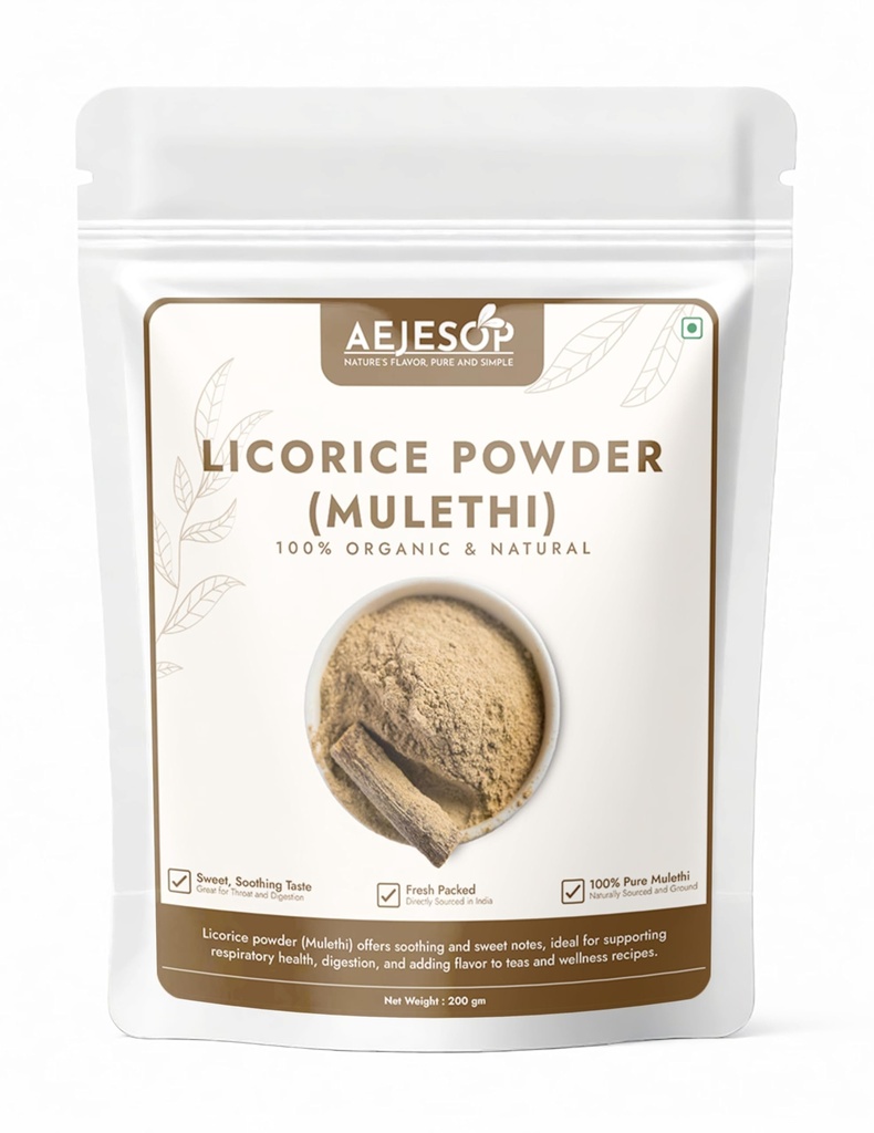 AEJESOP Licorice Root Powder, Raw Mulethi Powder,7oz(200g)