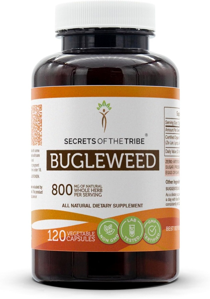 Μυστικά της φυλής Bugleweed 120 κάψουλες, 800 mg, Bugleweed (Lycopus Virginicus) Αποξηραμένα Βότανα (120 κάψουλες)