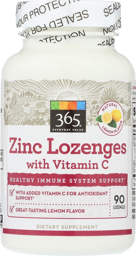 365 από το Whole Foods Market, Zinc Lozenge με βιταμίνη C, 90 ct