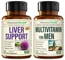 Liver Cleanse Detox & Repair Milk Thistle Supplement & Multivitamin for Men - Πλήρης Mens Πολυβιταμίνες & Multiminerals με Βιταμίνη Α, C, D, E, B12, Ψευδάργυρος, και περισσότερες Βιταμίνες για τους άνδρες