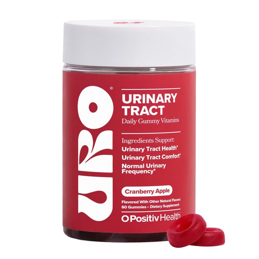 O Positiv URO Urinary Tract Gummy Vitamins – Promotes Urinary Tract Health and Comfort & Supports Normal Urinary Frequence – Clinically-Studied PacranⓇ Complete Cranberry – 30 Servings