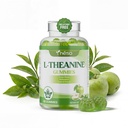 L-Theanine Gummies 400mg with GABA, 5-HTP, Magnesium & Herbal Blend – Calm & Relaxation Support Supplement with Passionflower, Lemon Balm – Green Apple Flavor, 60 Gummies (30 Servings)