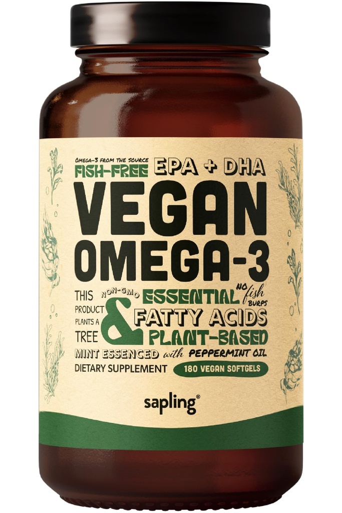 Vegan Omega 3 συμπλήρωμα - Plant Based DHA & EPA Λιπαρά Οξέα - Carragenan Δωρεάν, Εναλλακτική για το ιχθυέλαιο, Υποστηρίζει την καρδιά, τον εγκέφαλο, κοινή υγεία - Βιώσιμα που προέρχονται από την άλγη, Fish Oil Δωρεάν - 180 Softgels