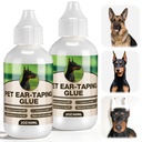 2 Pack Liquid Bonding Cement for Dogs (60ml Each), Pet Ear Taping Glue, Dog Ear Bonding Cement, Safe & Non Toxic Skin Adhesive for Pet Training, Waterproof, Easy Wash Off with Soap & Water