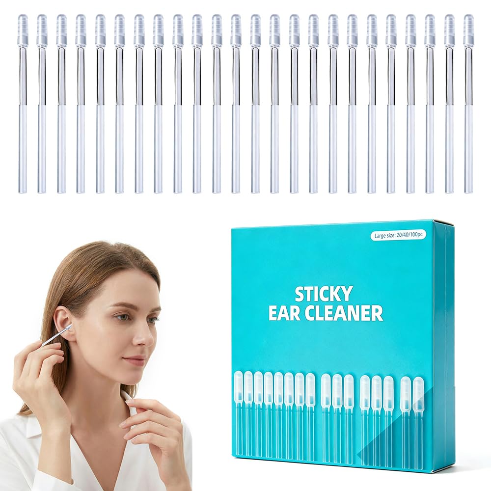 Reusable Sticky Ear Cleaning Stick, 2026 Upgraded 24 Pcs Ear Wax Removal Tools, Earwax Adhesive Swabs for Adults, Home (Light Blue, Small - 24 pcs)