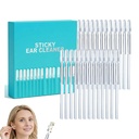 Sticky Cleaning Ear Stick, Gentle Reusable Soft Spiral Head Adhesive Ear Pick for Safe Ear Cleaning, with Gentle Removal Stick for All Ages (4mm-24 pcs)