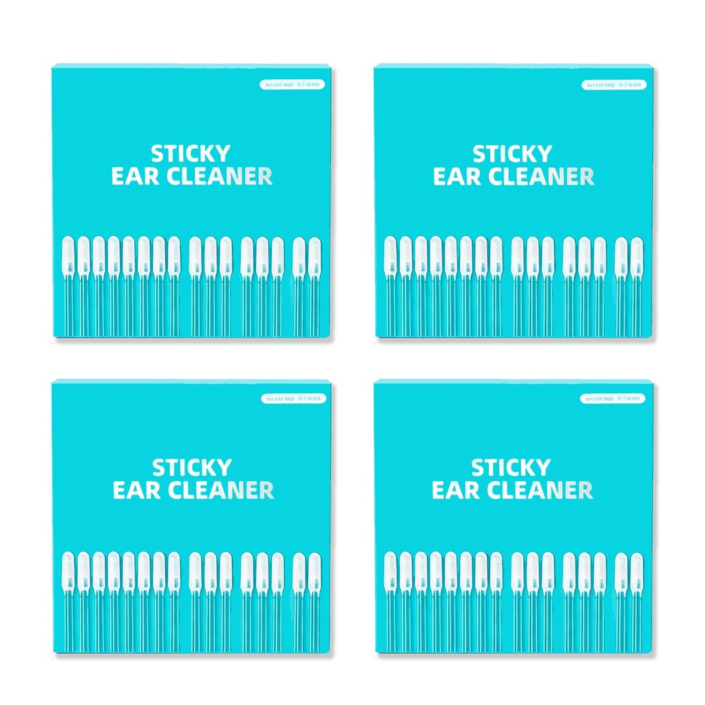Sticky Ear Cleaning Stick 96 Pack, Adhesive Ear Cleaner with Washable Design, Reusable Soft Sticky Ear Swabs for Gentle Ear Cleaning, Portable Earwax Removal Tools for Adults (L)