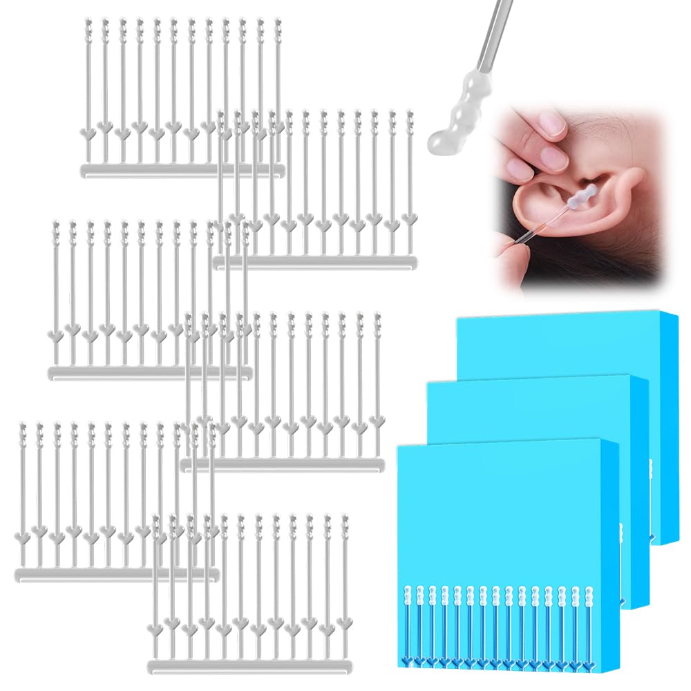 Earwax Removal Adhesive Swabs, Reusable Sticky Ear Cleaning Sticks with Soft Flexible Tip, Gentle Ear Care Tool for Adults, Ear Wax Removal Tool for Home Personal Hygiene (72 Pcs)