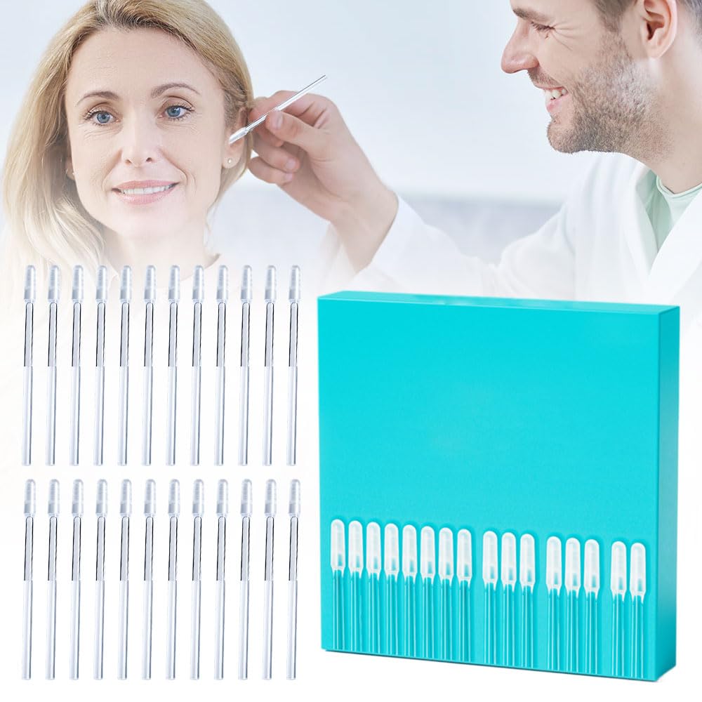 Ear Wax Stick 24 Pcs 2025 New Reusable Sticky Soft Head Ear Swabs, Adhesive Ear Wax Removal Tools, Ear Cleaning Tools Ear Curette for Kids & Adults (Large)