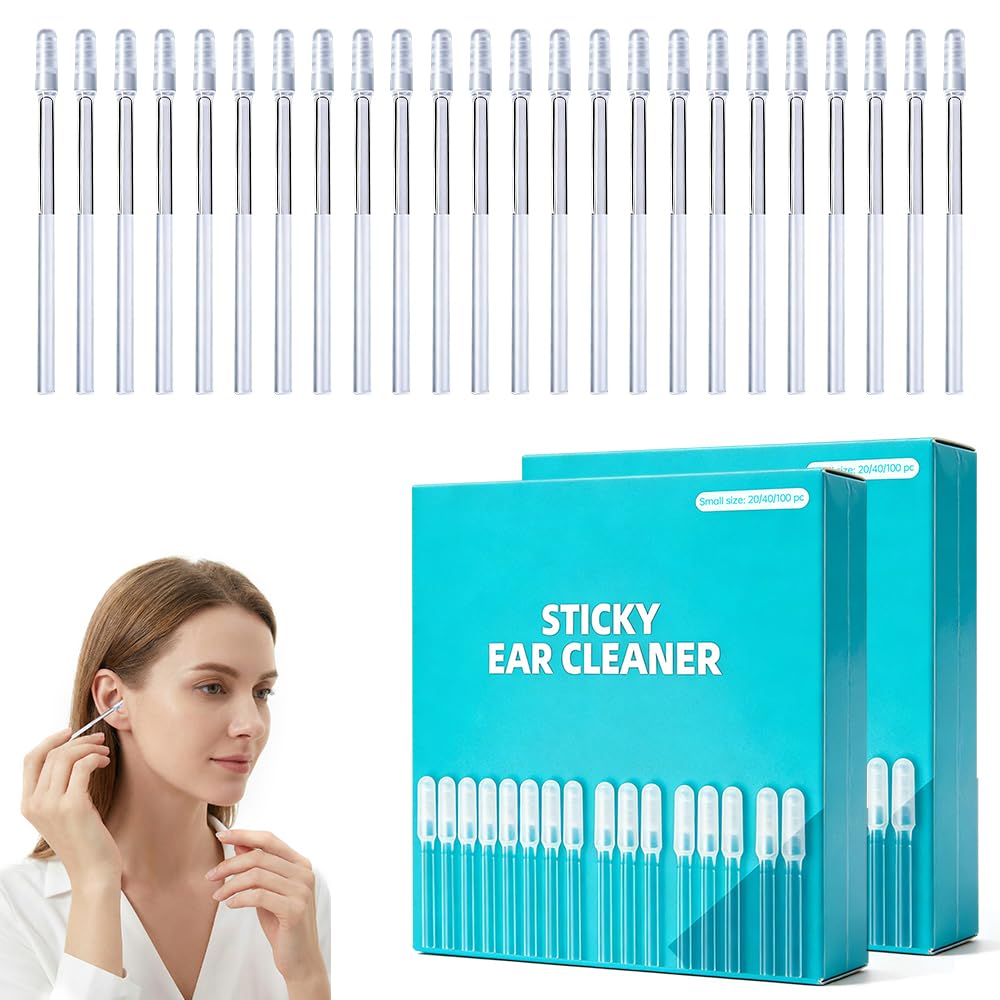 Sticky Ear Cleaning Stick, 2026 New Sticky Ear Cleaner Picks, Ear Wax Removal Tools for Adults, Washable Ear Pick Cleaning Stick, Reusable Earwax Adhesive Cleaning Tools for Ear Care (48pcs, Small)