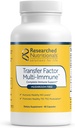 Researched Nutritionals Transfer Factor Multi-Immune Colostrum Supplement - Mushroom-Free Immune Support with Zinc, Beta Glucan, and Green Tea - Backed by Clinical Research (90 Capsules)