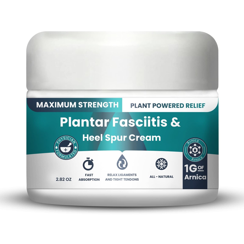 M PAIN MANAGEMENT TECHNOLOGIES Plantar Fasciitis And Heel Spur Cream By PMT - Cream For Foot Relief. High Concentration of Arnica; Vitamin B6, MSM, Glucosamine - To Soothe and Relieve - 2.82 OZ
