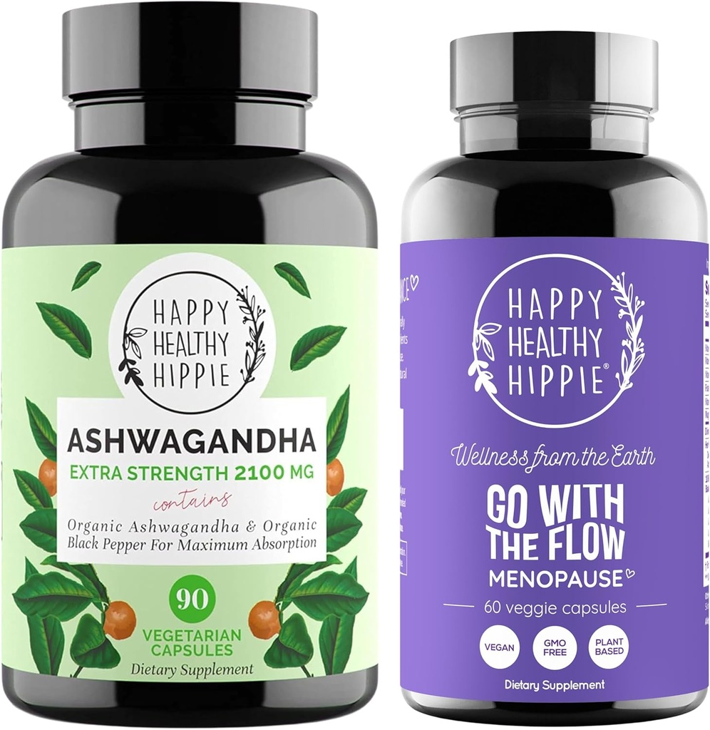Happy Healthy Hippie Go with The Flow Εμμηνόπαυση Υποστήριξη & Βιολογικό Ashwagandha