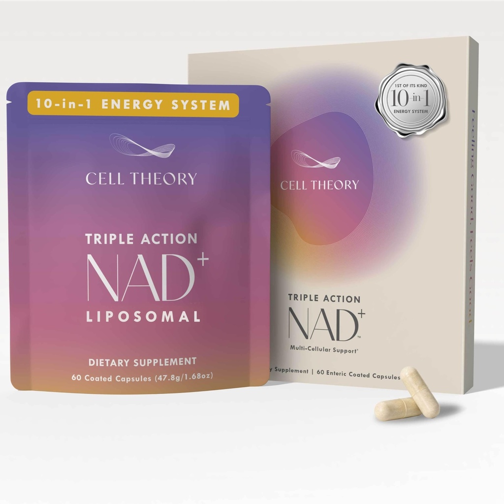 NAD+ Supplement – Triple Action Liposomal NAD+ & NADH Formula for Cellular Energy, Mitochondrial Support, and Longevity, Developed by Dr. Halland, 60 Capsules (30-Day Supply)