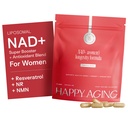 Happy Aging Essential Longevity Formula, NAD+ Super Booster with NR, NMNH & Liposomal β-NAD+, Organic Antioxidant Superfruit Blend for Cellular Energy, Skin Hydration & Daily Vitality, 30 Capsules
