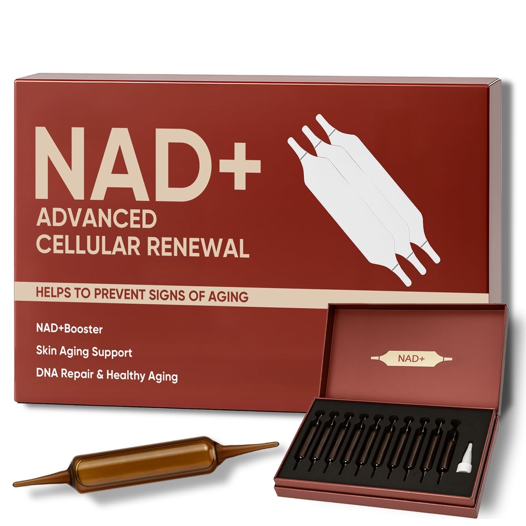 NAD+Advanced Cellular Renewal - 1200mg NAD+Liquid Supplements for Energy & Focus - 10 Vials (1)