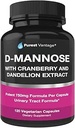 D κάψουλες Mannose με 600mg D- Mannose σε σκόνη ανά καπάκι - με Added Cranberry και Dandelion Extract to Aid in Bladder, Urinary Tract and UTI Support - 120 Veggie Caps
