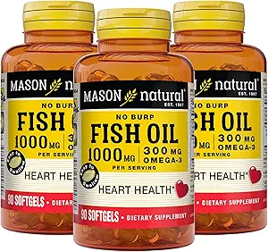 Mason Natural Omega,3 ιχθυέλαιο, 45, ημερήσια προμήθεια, 1000mg με EPA και DHA για κοινή υποστήριξη, 90 Softgels (πακέτο των 3)