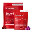 Humann SuperBeets Heart Chews & Memory + Focus Chews, with Beet Root Powder and clinically Studied nootropics, Nitric Oxide Support, Mental Alertness, 90 Count