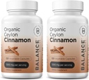 Balancebreens Certified Organic Ceylon Cinnamon 1200mg Supplement - 120 Veg Capsules - Heart, Brain and Joint Function Support - No Filler Pills (Pack of 2)