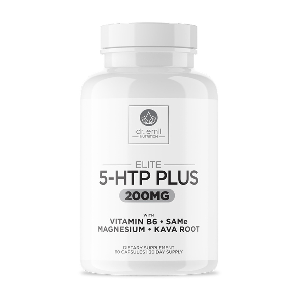 200 MG 5-HTP Elite με εκχύλισμα ρίζας Kava, μαγνήσιο & SAM-e για τη διατήρηση του φυσιολογικού υγιούς ύπνου & Δημιουργήστε μια αίσθηση ευεξίας - 5HTP συμπλήρωμα με βιταμίνη B6 - 60 κάψουλες, 30 εξυπηρετούν