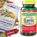 Choice Bundle Odor-Controlled Garlic Softgels for Heart Health Dietary Supplement 1,000mg 200 Ct Plus Vitamin Vitality & Pill Container (3 Items)!