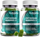 Κάλιο 3 σε 1 Complex Gummies Sugar Free, Νέα Φόρμουλα με 99mg Κιτρικό κάλιο, Χλωριούχο κάλιο, Γλουκονικό κάλιο, Κρέμες ποδιών & Συμπληρώματα μυών, 120 Μασώμενα
