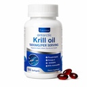 Antarctic Krill Oil 180 Softgels | 1000mg Per Serving, Omega-3 EPA DHA Choline Astaxanthin & Phospholipids, Mercury Free, No Fishy Aftertaste, Supports Joint, Heart, Brain & Immune Health