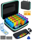 Μηνιαία Pill Organizer 3 φορές την ημέρα, Friwole Medicine Organizer Box με φορητή σκληρή Shell και Pill Cutter, 31 Day Pill Box με μηνιαία και εβδομαδιαία Sticker (3 φορές την ημέρα)