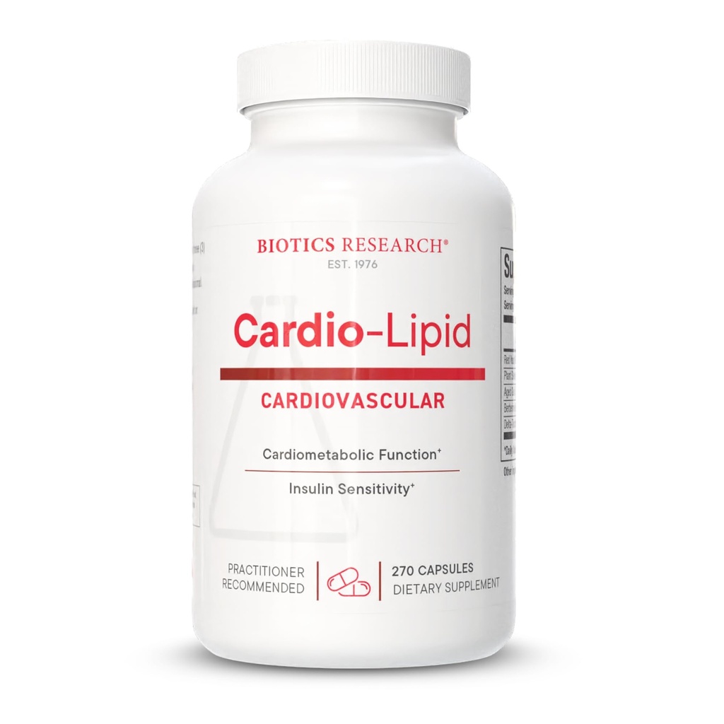 BIOTICS RESEARCH Cardio-Lipid™ - Professional-Grade Cardiovascular Support Formula - Featuring Red Yeast Rice, Phytosterols, Berberine, Garlic & Delta-Tocopherol - Formulated with Mark Houston, MD