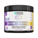 Zhou Creatine Calm and Focus Powder - 5 g Creatine Monohydrate Plus Cognizin and Korean Ginseng - Muscle, Cognitive Energy, Mental Stress Support - BlackBerry Lemon Flavor - 30 Servings, 7.8 OZ