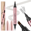 Q710 2in1pen,4-Tip Brow στυλό & Eyeliner, Dcuble-ended design, άγριο μακιγιάζ φρυδιών, μικροπλάστωμα στυλό φρυδιών, αδιάβροχο,Soft καρφίτσα, Με ένα λείο χτύπημα(2#Dark Brown)