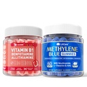 LILICARE Vitamin B1 & Methylated Vitamin B Complex Gummies + Antioxidant & Brain Boost Methylene Blue Gummies for Humans