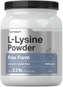 Horbaach L-Lysine Powder | 2.2 lbs | Free Form Amino Acid | Unflavored | Vegetarian, Non-GMO, Gluten Free Supplement