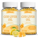 Cod Liver Oil Gummies 1000mg, for Adults & Kids with Omega-3 Vitamin A & D3, Fish Oil Supplement, Supports Eye Health, Brain Function & Bone Health, Sugar-Free, Non-GMO, Gluten-Free 120 Count