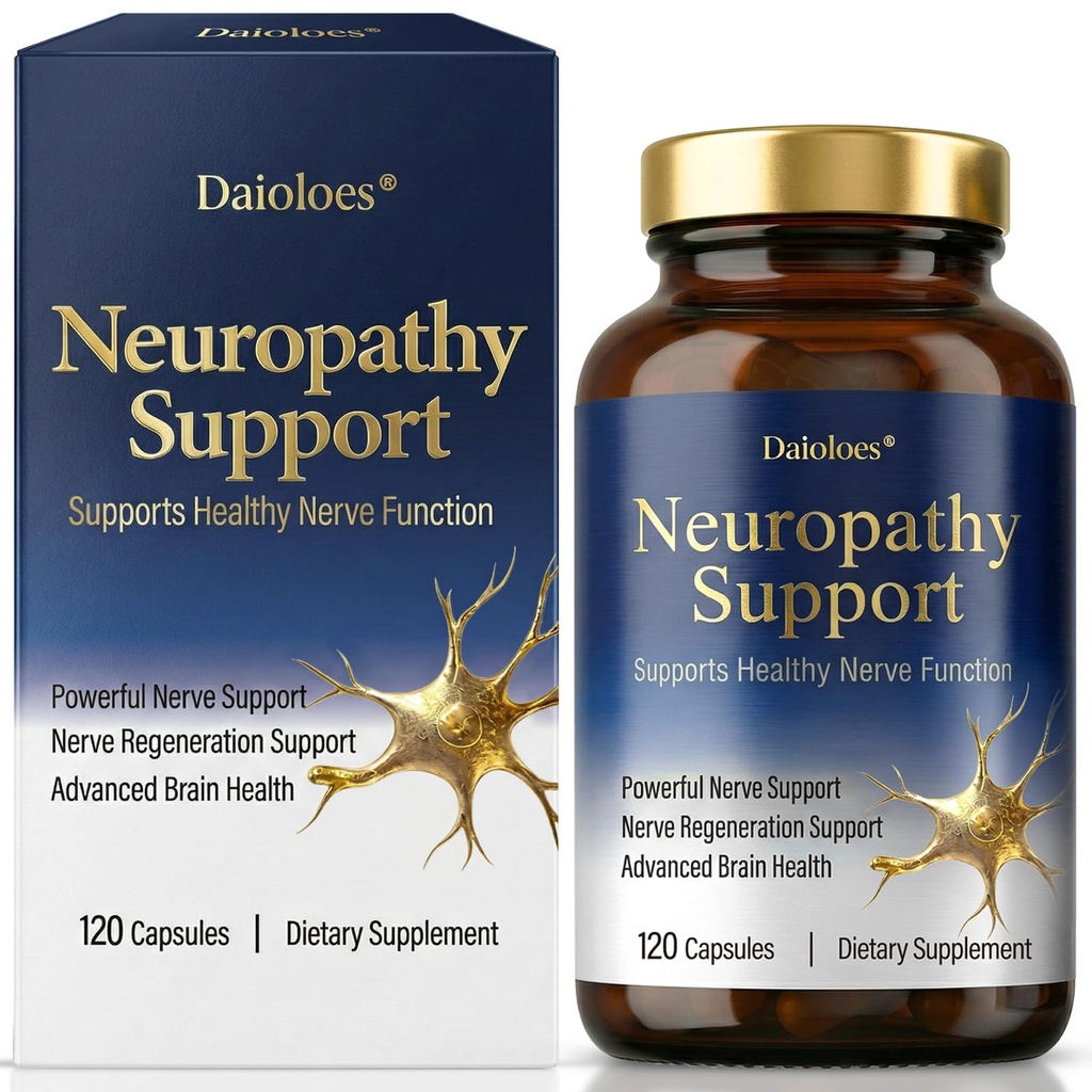 Neuropathy Supplements | Premium Nerve Support for Nerve Health, Regeneration, Cognitive | R-Alpha Lipoic Acid Vitamin B1, B6, B12, Magnesium | 120 Vegan Capsules, 40 Day Supply
