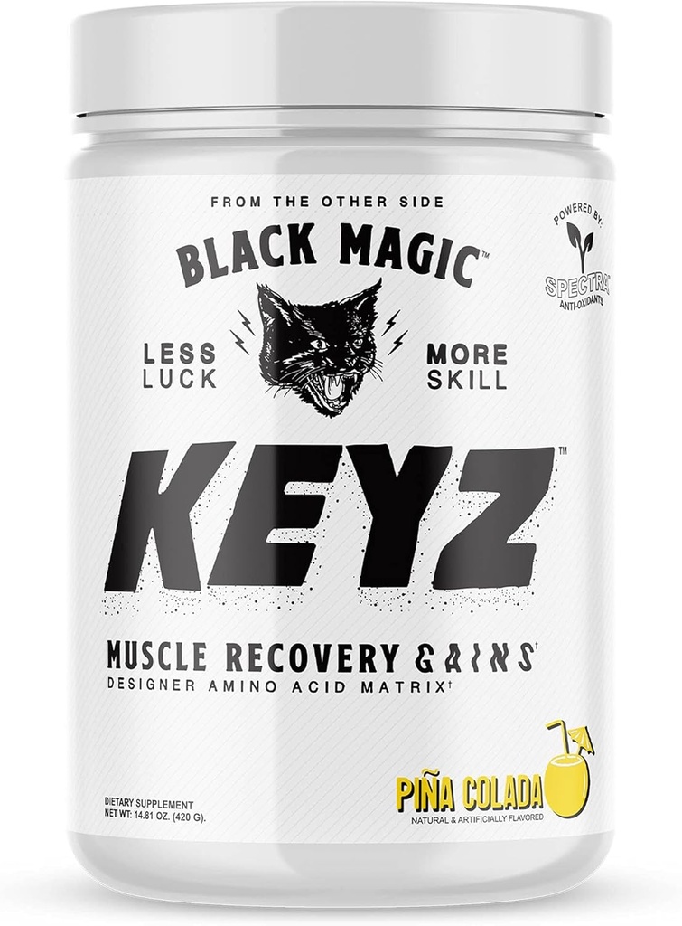 Black Magic Keyz Amino Acid Matrix σκόνη - αποκατάσταση μυών & αντοχή - EAA's, BCAA's, & Taurine - Keto, χωρίς ζάχαρη, Caffeine Free - Pina Colada - 14.81 oz