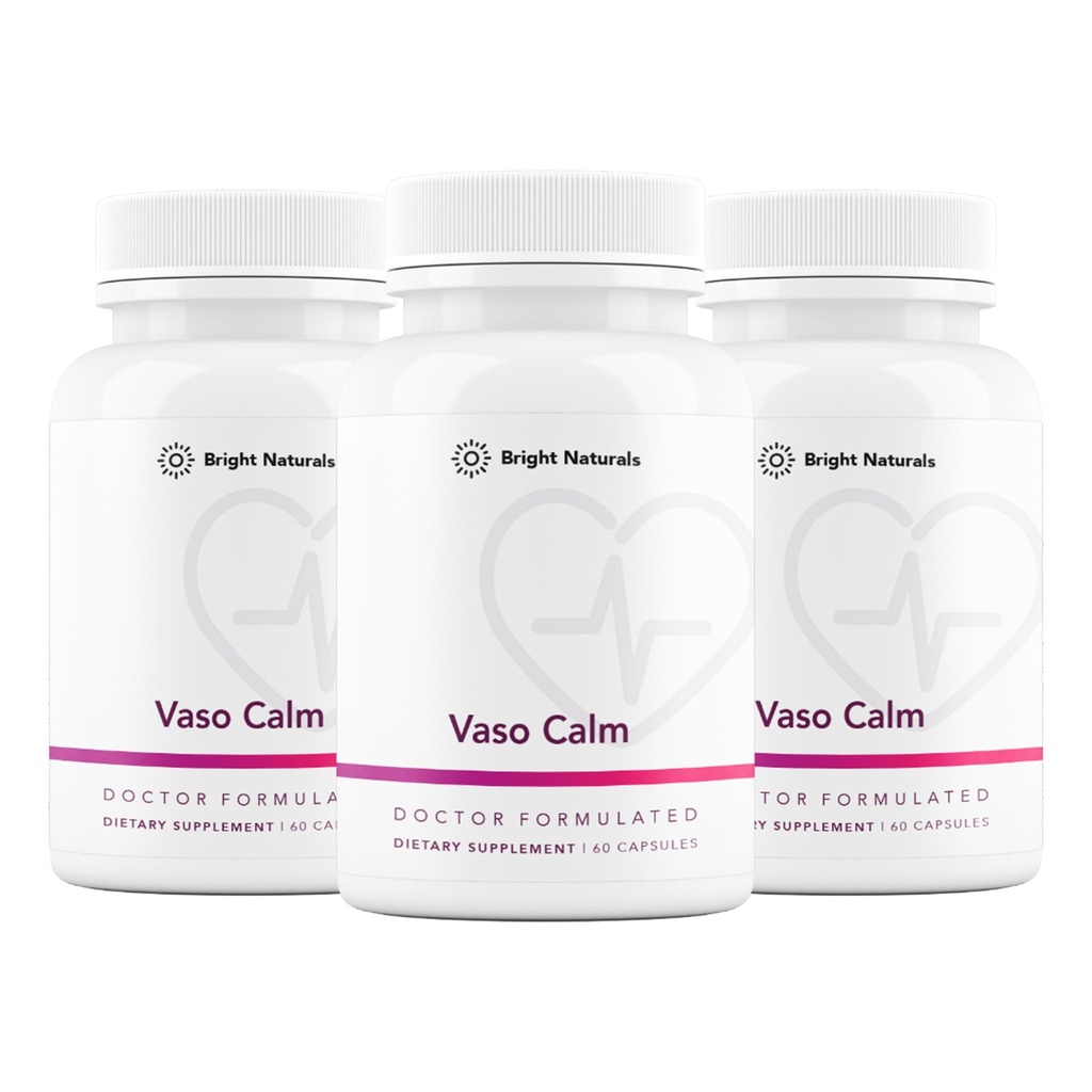 Vaso Calm - Healthy Blood Balance Supplement - Features Fermented Garlic, Celery and Grape Seed Extract, Hibiscus, and Vitamin K2 - Made in the USA, 180 Capsules