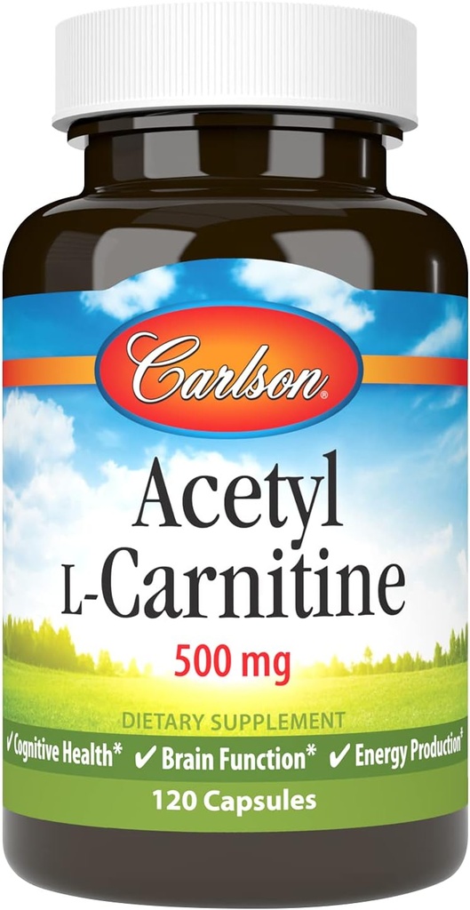 Carlson Labs Acetyl L-καρνιτίνη, 500mg, 120 κάψουλες