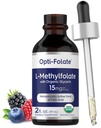 Carlyle L Methylfolate Drops 15mg | 2 Fl Oz | with Organic Glycerin | Mixed Berry Flavor | Vegetarian, Non-GMO, Gluten Free Supplement