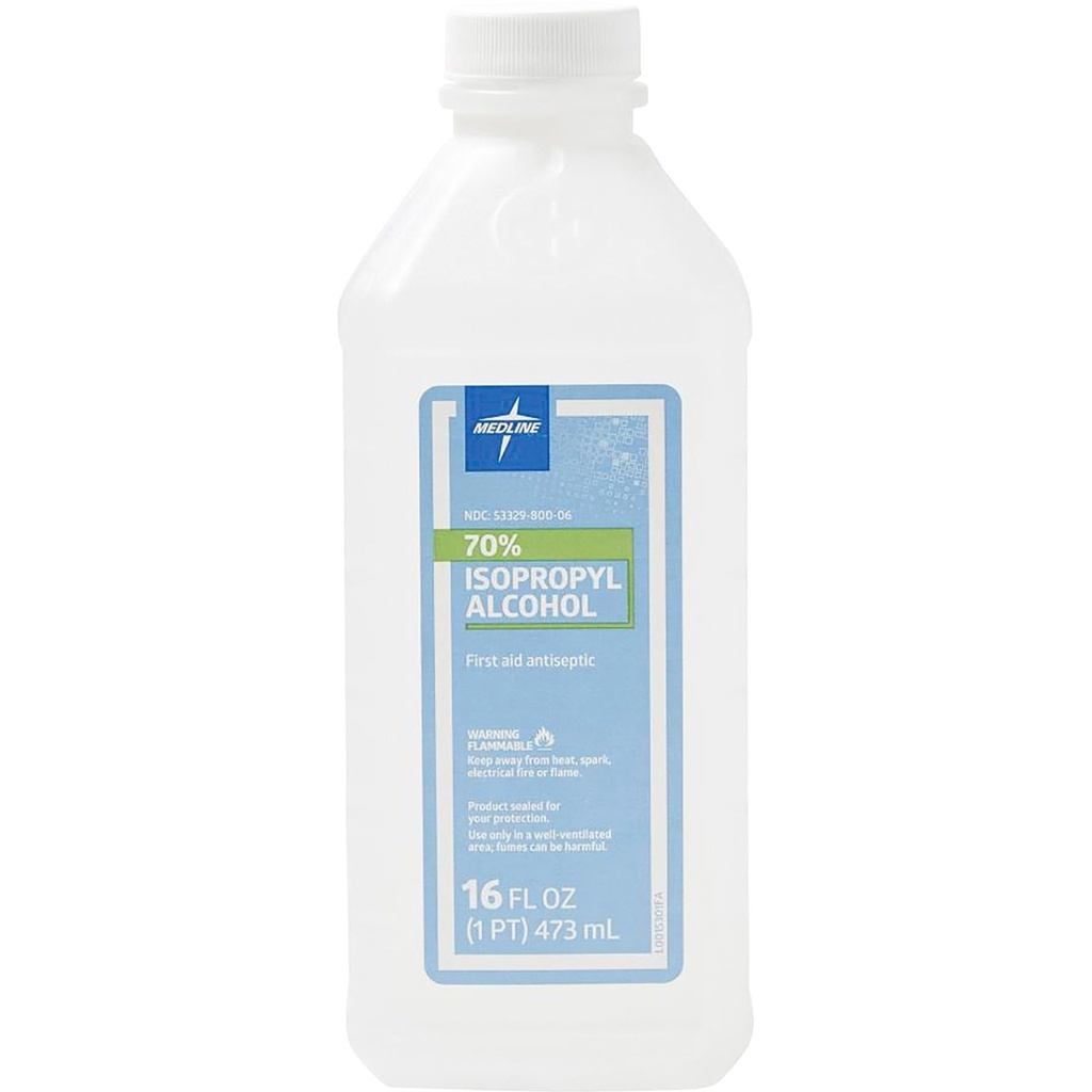 Medline 70% Isopropyl Alcohol, 16-Ounce Bottle, 1 Count