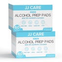 JJ CARE Large Alcohol Prep Pads [Pack of 120], 4 x 6" Sterile Prep Pads Individually Wrapped, 70% Isopropyl Alcohol Wipes, 2 Ply First Aid Swabs, Perfect for Medical, First Aid Kit & Home