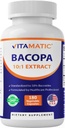 Vitamatic Bacopa Monnieri – 10:1 Plant-Based Botanical Extract Capsules – Concentrated Herbal Supplement – Vegetarian, Non-GMO, Gluten-Free – 180 Count