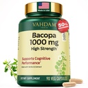 VAHDAM Bacopa Monnieri Capsules 1000mg | Supports Cognitive Performance | High Strength Made with Herbs & Extract | 90 Veg Capsules